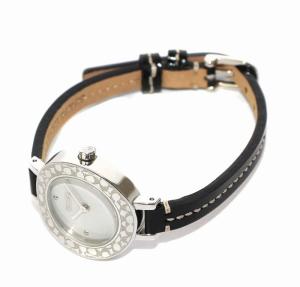 COACH シグネチャーベゼル 腕時計 レザーバンド シルバーカラー ブラック 黒