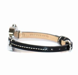 COACH シグネチャーベゼル 腕時計 レザーバンド シルバーカラー ブラック 黒