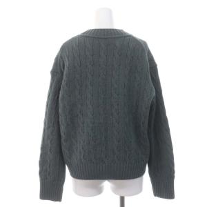 MARGARET HOWELL 21AW SOFT WOOL ケーブル クルーネックニット セーター 長袖 2 深緑 ダークグリーン