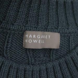 MARGARET HOWELL 21AW SOFT WOOL ケーブル クルーネックニット セーター 長袖 2 深緑 ダークグリーン