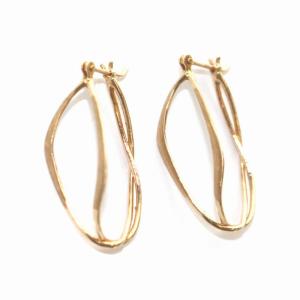 agete K10 リングピアス フープピアス イエローゴールド アクセサリー ジュエリー