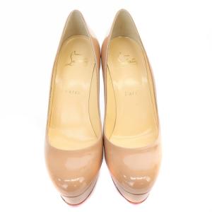 Christian Louboutin BIANCA パテントレザー ハイヒール パンプス ピンヒール 37 ピンクべージュ