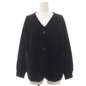 FELTED ROUGH WOOL カーディガン ニット 前開き 2 紺 ネイビー