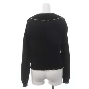 PRADA ウール カシミヤ フリルカーディガン ニット 長袖 36 黒 ブラック