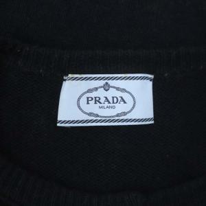 PRADA ウール カシミヤ フリルカーディガン ニット 長袖 36 黒 ブラック