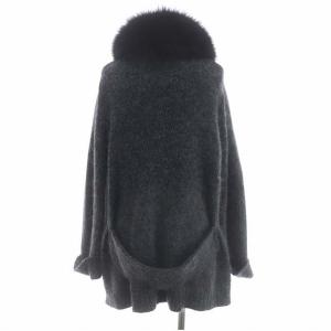 PRADA ニットジャケット フォックスファー 38 ダークグレー