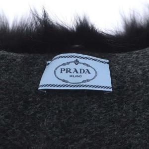 PRADA ニットジャケット フォックスファー 38 ダークグレー