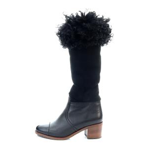 ココマーク ロングブーツ シープスキン 38.5 ブラック（2024/02/24買取