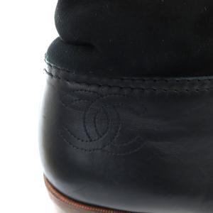 CHANEL ココマーク ロングブーツ シープスキン 38.5 ブラック