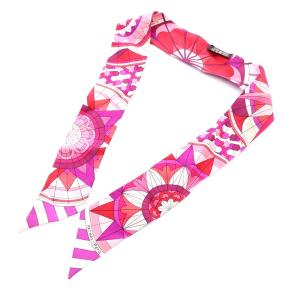 ツイリースカーフ ROSE DE COMPAS 羅針盤のバラ シルク ピンク