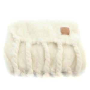 LOEWE アナグラムレザーパッチ ストール モヘヤウール べージュ