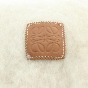 LOEWE アナグラムレザーパッチ ストール モヘヤウール べージュ