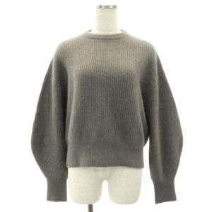 W/FOX パフスリーブ ニット セーター 長袖 ウール オーバーサイズ グレー