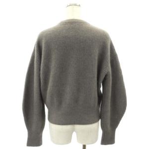 UNITED ARROWS W/FOX パフスリーブ ニット セーター 長袖 ウール オーバーサイズ グレー