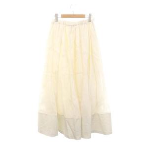 ebure ロングフレアスカート マキシ丈 コットン 38 M ベージュ /YQ OS