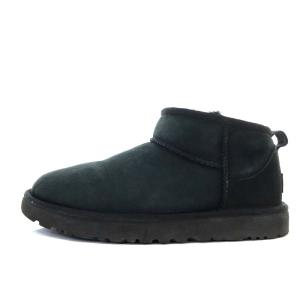 UGG australia Classic Ultra Mini ムートンブーツ ショート フラット スエード US6 23cm 黒 ブラック 1116109