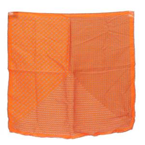 スカーフ シルク 総柄 カレ40 オレンジ