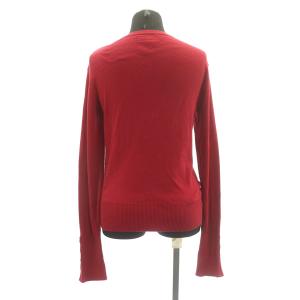 agnes b. Vネックカーディガン 長袖 ニット コットン 1 赤 レッド
