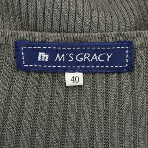 M'S GRACY リブニット リボン カットソー 長袖 40 グレー