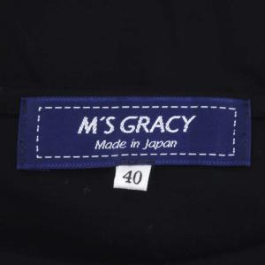 M'S GRACY グログランリボンレース切り替えカットソー 長袖 プルオーバー コットン 40 M 黒 ブラック