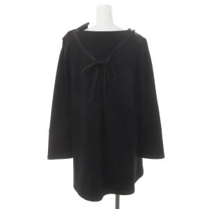 M'S GRACY グログランリボンパール装飾チュニックプルオーバー ワンピース 長袖 ひざ丈 40 黒 ブラック