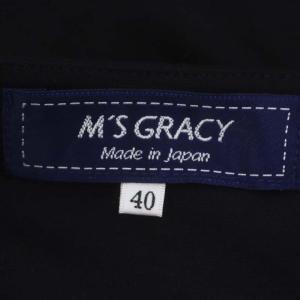 M'S GRACY グログランリボンパール装飾チュニックプルオーバー ワンピース 長袖 ひざ丈 40 黒 ブラック