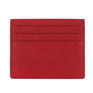 PRADA カードケース サフィアーノレザー トライアングルロゴ レッド 1MC025