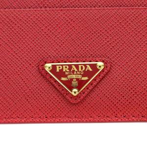 PRADA カードケース サフィアーノレザー トライアングルロゴ レッド 1MC025