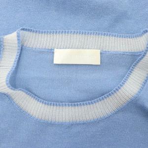 ANTEPRIMA 半袖 プルオーバーニット カットソー クルーネック 切替 40 水色 ライトブルー