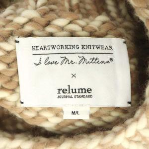 JOURNAL STANDARD relume ×I Love Mr Mittens ニット セーター 長袖 ハイネック ウール M アイボリー ピンクベージュ