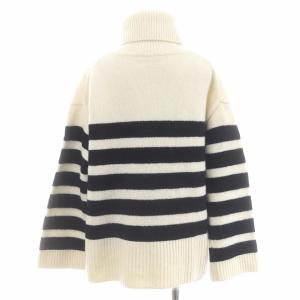 Deuxieme Classe 22AW  Wide border ニット セーター タートルネック ワイドボーダー ウール カシミヤ混 長袖 オフホワイト
