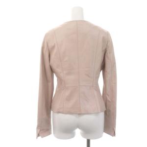 BALMAIN レザー ノーカラージャケット ノーカラー 羊革 7 S ピンク