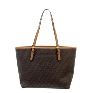 MICHAEL KORS MK トートバッグ モノグラム レザー 茶 ブラウン