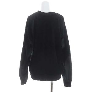 TOGA PULLA 22AW ベロアジャージトップス カットソー ベロア 異素材切替 長袖 38 黒 ブラック