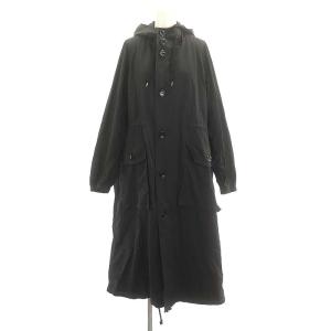 22SS Washer Mods Coat コート モッズコート ロング ジップアップ S 黒 ブラック