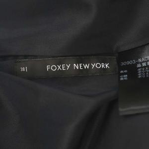 FOXEY NEW YORK レイニークッションコート 38 ネイビー