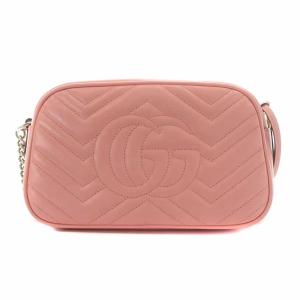 GUCCI 447632 520981 GGマーモント キルティング ショルダーバッグ レザー ピンク