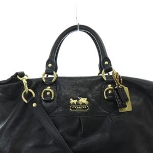 COACH マディソン ラージ サブリナ ハンドバッグ ショルダーバッグ 2way レザー ロゴ 黒 ブラック 12949