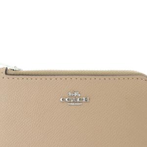 COACH スモール Lジップ カード ケース レザー べージュ 78387