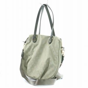 russet ハンドバッグ ショルダー 2WAY モノグラム ロゴ 総柄 ナイロン ベージュ