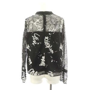 Diagram GRACE CONTINENTAL 23SS レースフロッキープリントトップ ブラウス プルオーバー 長袖 38 黒 ブラック