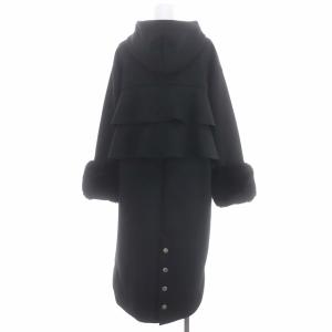 Diagram GRACE CONTINENTAL バックフリルパーカー フードコート アウター ロング ジップアップ フェイクファー 36 ブラック