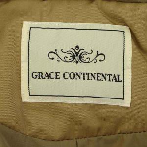 GRACE CONTINENTAL ショートモッズダウンジャケット ジップアップ チャイニーズラクーンファー 36 ベージュ
