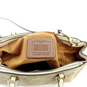COACH ハンドバッグ ショルダーバッグ 2way レザー シグネチャー ベージュ 白 ホワイト F67027