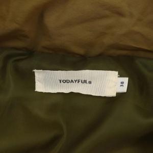 TODAYFUL ダウンジャケット アウター フード ジップアップ 総裏地 38 カーキ
