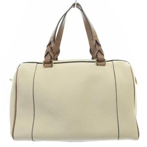 LOEWE フスタ 25 アナグラム ボストンバッグ べージュ