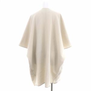 ADORE ウールポンチョマントコート ノーカラー ミドル 薄手 七分袖 38 ライトベージュ