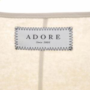 ADORE ウールポンチョマントコート ノーカラー ミドル 薄手 七分袖 38 ライトベージュ