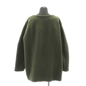 CLANE 22AW BOAT NECK BOA TOPS トップス ニット セーター チュニック 長袖 ウール混 2 M カーキ
