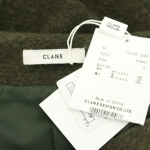 CLANE 22AW BOAT NECK BOA TOPS トップス ニット セーター チュニック 長袖 ウール混 2 M カーキ